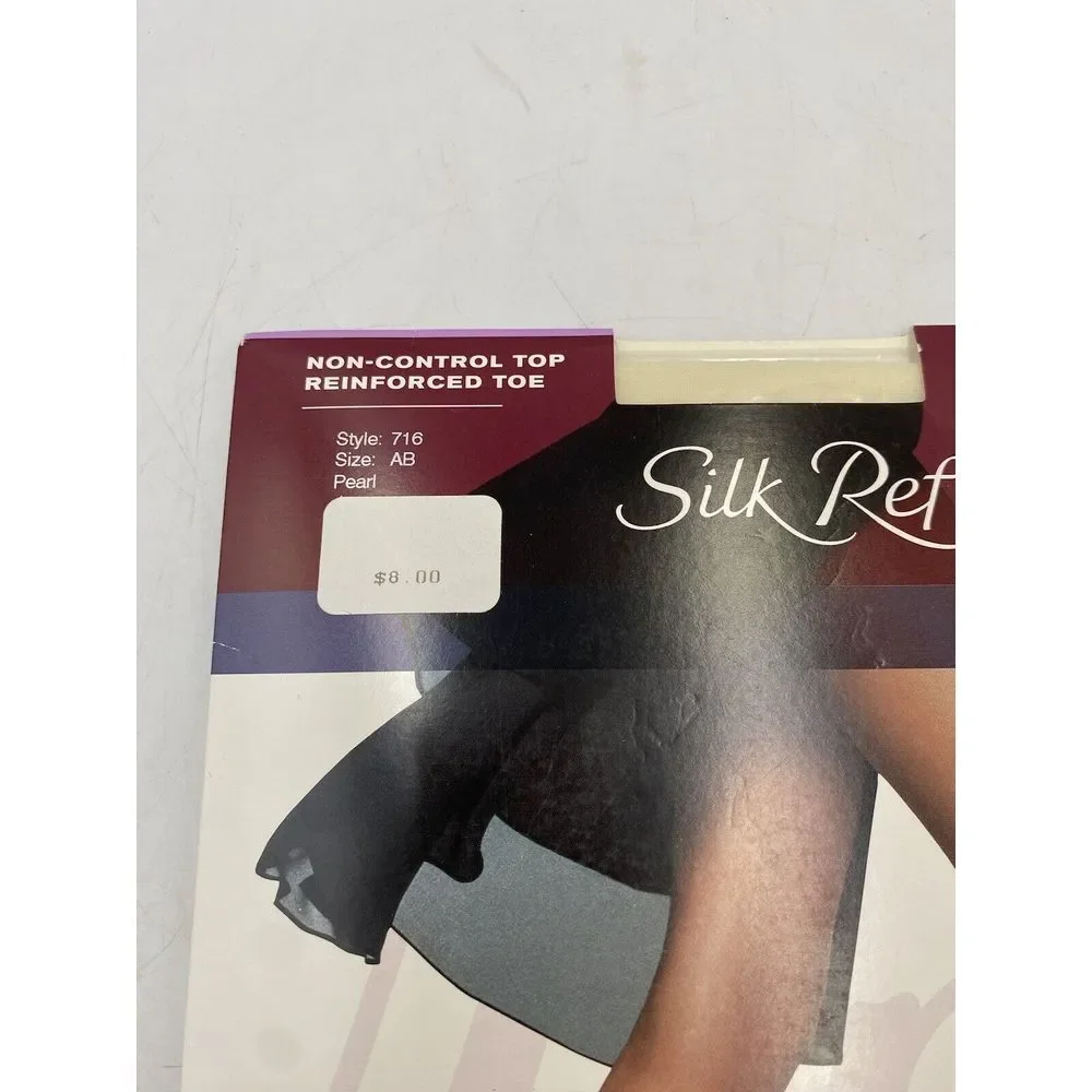 Hanes Silk Reflections #716 Non Control Top Reinforced Silky Sheer Pearl Size AB